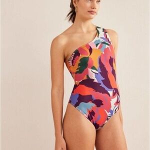 Boden One Piece Swimsuit Floral Multicolor Size 4 Small
